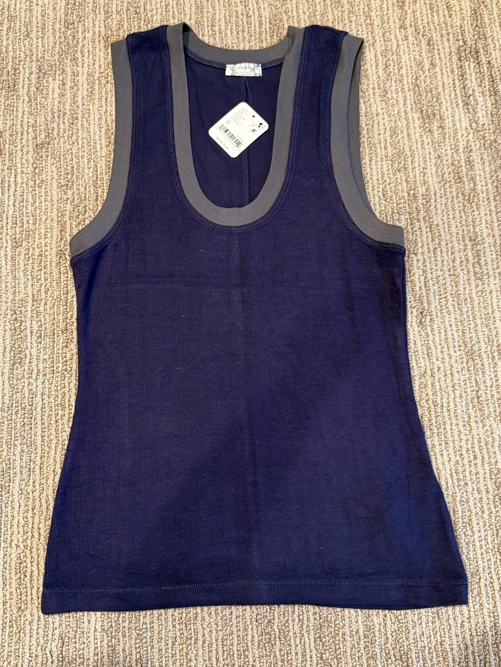 FP Sleeveless Navy Tank Top